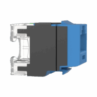 Conector Jack Estilo 110 (de Impacto), Tipo Keystone, Categoría 6A, de 8 posiciones y 8 cables, Color Azul