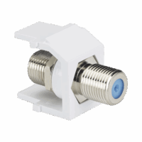 M?dulo Acoplador Coaxial Tipo F, Keystone, de 75 Ohms, 3.0 GHz, Color Blanco