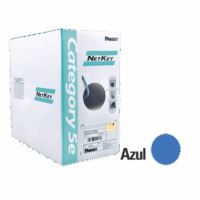 Bobina de cable UTP 305 m. de Cobre, NetKey, Azul, Categoría 5e (24 AWG), PVC (CM), de 4 pares