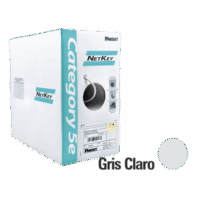 Bobina de Cable UTP 305 m. de Cobre, NetKey, Gris Claro, Categoría 5e (24 AWG), PVC (CM), de 4 pares