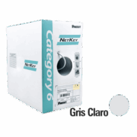 Bobina de Cable UTP 305 m. de Cobre, NetKey, Reelex, Gris, Categoría 6 (24 AWG), 1000Mbps, PVC (CM), de 4 pares