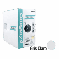 Bobina de Cable UTP de 305 m. de Cobre, NetKey, Gris Claro, Categoría 6 (24 AWG), 1000Mbps,  Riser (CMR), de 4 pares