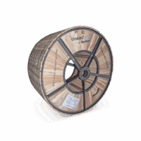 Carrete de 4 km de Fibra ?ptica A?rea (ADSS) G.652D Armada Anti roedor, Diel?ctrica, Monomodo 6 Hilos, Span 200