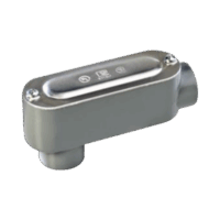 Caja oval roscada tipo LB de 1 1/4" (31.8 mm) incluye tapa y tornillos.