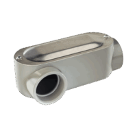 Caja oval roscada tipo LR de 1 1/2" (38.1 mm) Incluye tapa y tornillos.