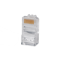 Plug RJ45 Cat5e, Para Cable UTP Calibre 22 a 26 AWG, Chapado en Oro de 50 micras