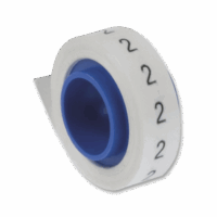 Rollo de Etiquetas Marcadoras, Pre-Impresos con el N?mero 2, de 2.4 metros, Color Blanco