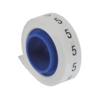 Rollo de Etiquetas Marcadoras, Pre-Impresos con el N?mero 5, de 2.4 metros, Color Blanco