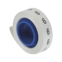 Rollo de Etiquetas Marcadoras, Pre-Impresos con el N?mero 6, de 2.4 metros, Color Blanco