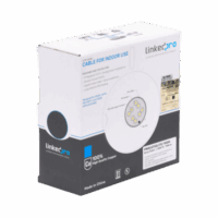 Bobina de cable de 100m, Cat5e, 24 AWG, color Gris, UL, para aplicaciones en videovigilancia, redes de datos. Uso Interior