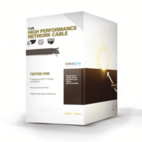 Bobina de cable U/UTP Cat6A de 305 mts, Color Azul, CM, soporta 10G-BaseT para transmisi?n de frecuencias de hasta 500MHz, UL