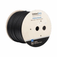 Bobina de cable FTP con Mensajero de Acero de 305 m Cat6+ CALIBRE 23, color negro, para aplicaciones en video vigilancia y redes de datos / Uso en Intemperie y aplicaciones A?reas