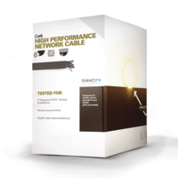 Bobina de Cable de 305 m (1000 ft) Cat6 aleacción de Cobre y Aluminio (CCA), color Negro Versi?n Econ?mica. Uso en interior.