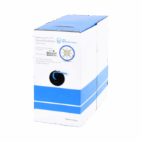 Bobina de cable de 305 metros Cat6, CM, 24 AWG, Alto Rendimiento, ETL, UL, color azul, super flexible, para aplicaciones de videovigilancia, video HD, y redes de datos. Uso interior