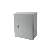 Gabinete de Acero IP66 Uso en Intemperie (250 x 300 x 150 mm) con Placa Trasera Interior Met?lica y Compuerta Inferior Atornillable (Incluye Chapa y Llave T).