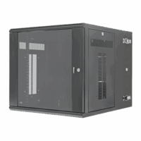 Gabinete PanZone de Montaje en Pared, de 19in, Puerta con Ventana de Seguridad, 12 UR, 762mm de Profundidad, Color Negro