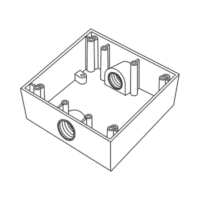 Caja Cuadra de 3/4" a Prueba de  Intemperie/ Cuenta con 2 salidas.