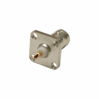 Conector BNC Hembra para Chasis, 4 Perforaciones con 12.7 mm, Plata/ Oro/ Tefl?n.