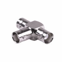 Adaptador Triple en T para 50 Ohm de BNC Hembra a Doble BNC Hembras, N?quel/ Plata/ Tefl?n.