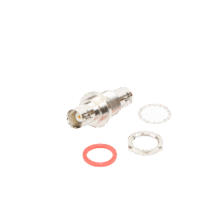 Adaptador Doble BNC Hembra para Chasis, Herm?tico y de Montaje en D-Plano, N?quel/ Oro/ Delrin.