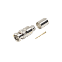 Conector BNC Macho de 75 Ohm, Anillo Plegable, para Cable 8238, RG-11/U, N?quel/ Oro/ Tefl?n.