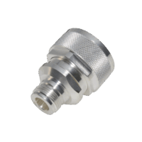 Adaptador en L?nea de Conector DIN 7-16 Macho a N Hembra, Plata/ Plata/ Tefl?n.