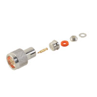 Conector N Macho de Rosca para RG-58/U, RG-142/U, Plata/ Oro/ Tefl?n.