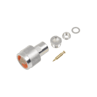Conector N Macho de Rosca para Cables RG-8/X, LMR-240, BELDEN 9258, Plata / Oro / Tefl?n.