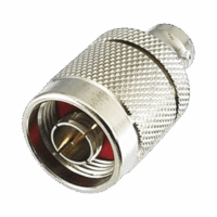 Adaptador en L?nea de Conector N Macho a BNC Hembra, Plata/ Oro/ Tefl?n.