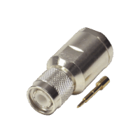 Conector TNC Macho de Rosca en 50 Ohm para cable LMR-400, 9913, 8214, CNT-400, RG8/U-SYS, RFLASH-1113, Plata/ Oro/ Tefl?n.