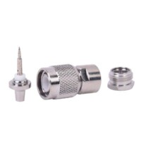Conector TNC Macho de Rosca para Cable RG-58/U, Grupo C, N?quel/ Plata/ Delrin.