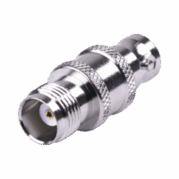 Adaptador en L?nea de Conector TNC Hembra a BNC Hembra, N?quel/ Oro/ Tefl?n.