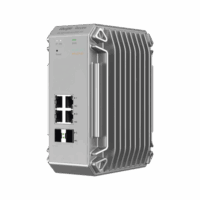 Switch Industrial PoE hasta , Ideal para temperaturas Extremas y protección contra descargas, 4 Puertos Gigabit PoE 802.3 af/at, 2 puertos SFP Administrable Cloud