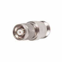 Adaptador en L?nea, de Conector TNC Macho Inverso a N Hembra, Niquel/ Oro/ Tefl?n.