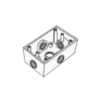 Caja Condulet FS de 1" (25.4 mm) con cinco bocas a prueba de intemperie.