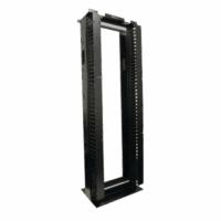 Rack de Aluminio System de 7ft x 19in, 45UR, Con organizadores verticales, conexión de tierra y accesorios de montaje