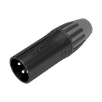 XLR conector de cable macho, carcasa enchapada en negro, contactos enchapados en plata