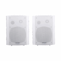 Altavoces Amplificada de Montaje en Pared 5"+1.5" | RMS 20W@8ohms y Pasivo 20W | Material ABS | Reja Met?lica | Bracket de Metal | Color Blanco