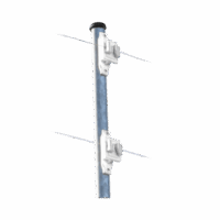 Aislador de Paso Blanco reforzado para cercos el?ctricos, resistente al clima extremoso