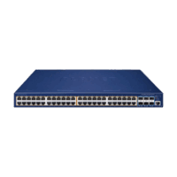 Switch Administrable Stacking Capa 3, 48 Puertos PoE Gigabit 802.3at, 6 Puertos SFP de 10 G, Incluye Fuente Redundante de 55 V cc