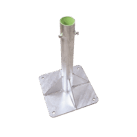 Base para M?stil Hasta 2" con Opresores, Base de 30 x 30 cm y Tubo de 50 cm Ced. 30. Galv. Inmersi?n.