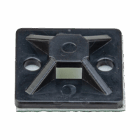 Montaje-Sujetador Adhesivo de 4 V?as de 1" x 1" x 1/4", Color Negro,  Nylon 6.6 Retardante de Llamas V-2, Paquete de 100pz