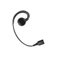 Auricular giratorio con gancho en forma de "G" con cable de fibra trenzada y conector SNAP.  Requiere micr?fono de solapa de 1 o 2 hilos de la Serie SNAP.