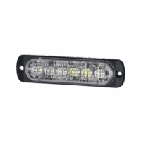Luz Auxiliar de 12 LED, Ambar/Claro, SAE, Bisel Negro, Lente Transparente