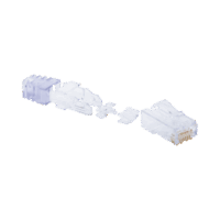 Plug RJ45 Cat6, Para Cable UTP de Calibre 23-24 AWG, Chapado en Oro de 50 micras, Paquete de 100 piezas