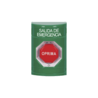 botón de Salida de Emergencia , Texto en Espa?ol,  Acción Mantenida, Girar para Restablecer, LED de iluminación
