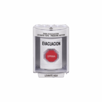 botón de Evacuación, Cubierta de Policarbonato súper Resistente de Superficie con Espaciador, Restablecimiento con Llave, Con Bocina de Advertencia