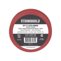 Cinta El?ctrica STRONGHOLD para Aislar, de PVC, Uso General Reparación y Mantenimiento, Grosor de 0.18mm (7 mil), Ancho de 19mm, y 20.12m de Largo, Color Rojo
