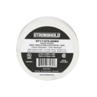 Cinta El?ctrica STRONGHOLD para Aislar, de PVC, Uso General Reparación y Mantenimiento, Grosor de 0.18mm (7 mil), Ancho de 19mm, y 20.12m de Largo, Color Blanco