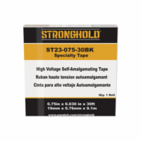 Cinta El?ctrica STRONGHOLD para Aislar de Caucho EPR, Autofusionable, Uso Industrial en Uniones de Alto Voltaje y Temperatura, Grosor 0.76mm (30 mil), Ancho 19mm, y 9.1m Largo, Color Negro. Superior a cintas Super 33